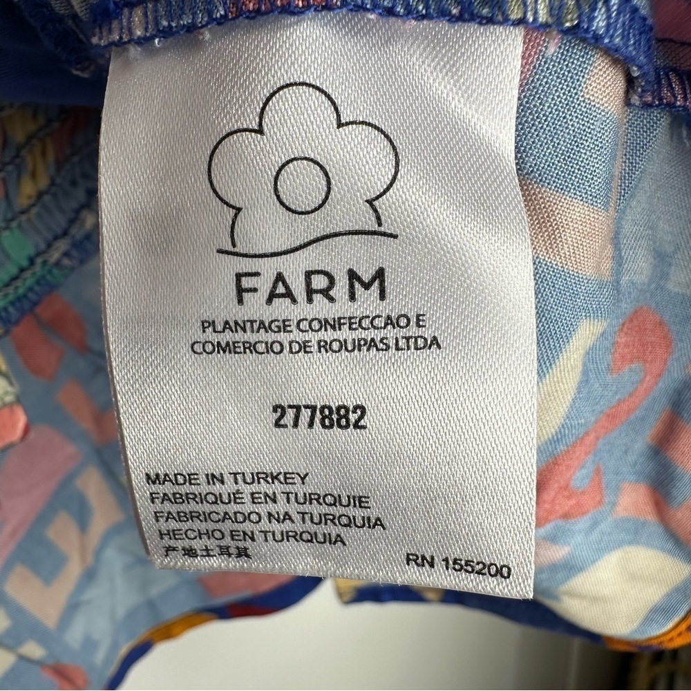 NWT Farm Rio Anthropologie Fantastic Peplum Ruffle Multi Color Tank Top Size XL - Picture 9 of 11